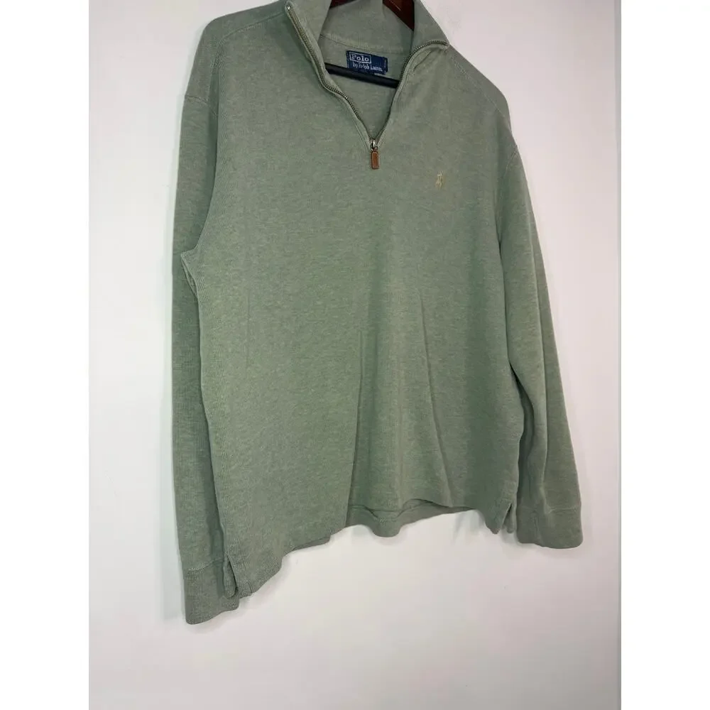 Polo Ralph Lauren Double-Knit Mesh Quarter-Zip Sweatshirt Size Large
